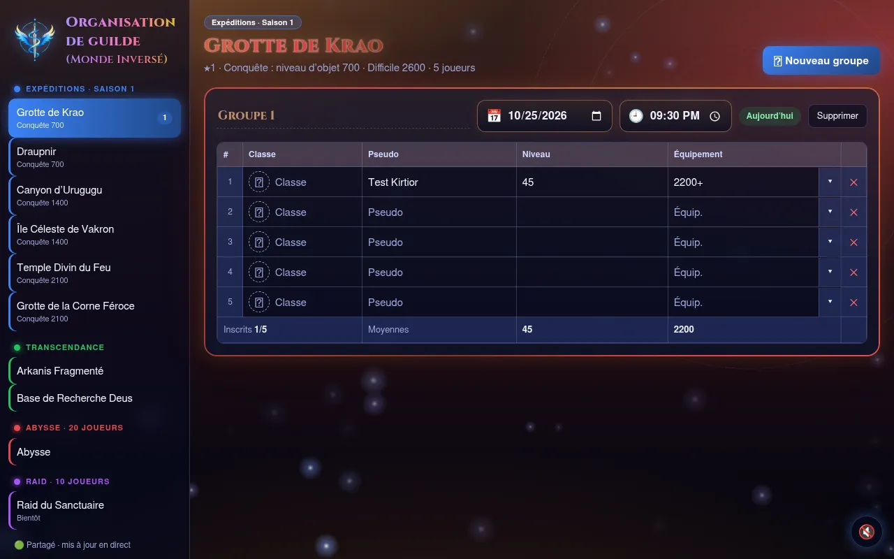 Screenshot of organisation-de-guilde.fly.dev