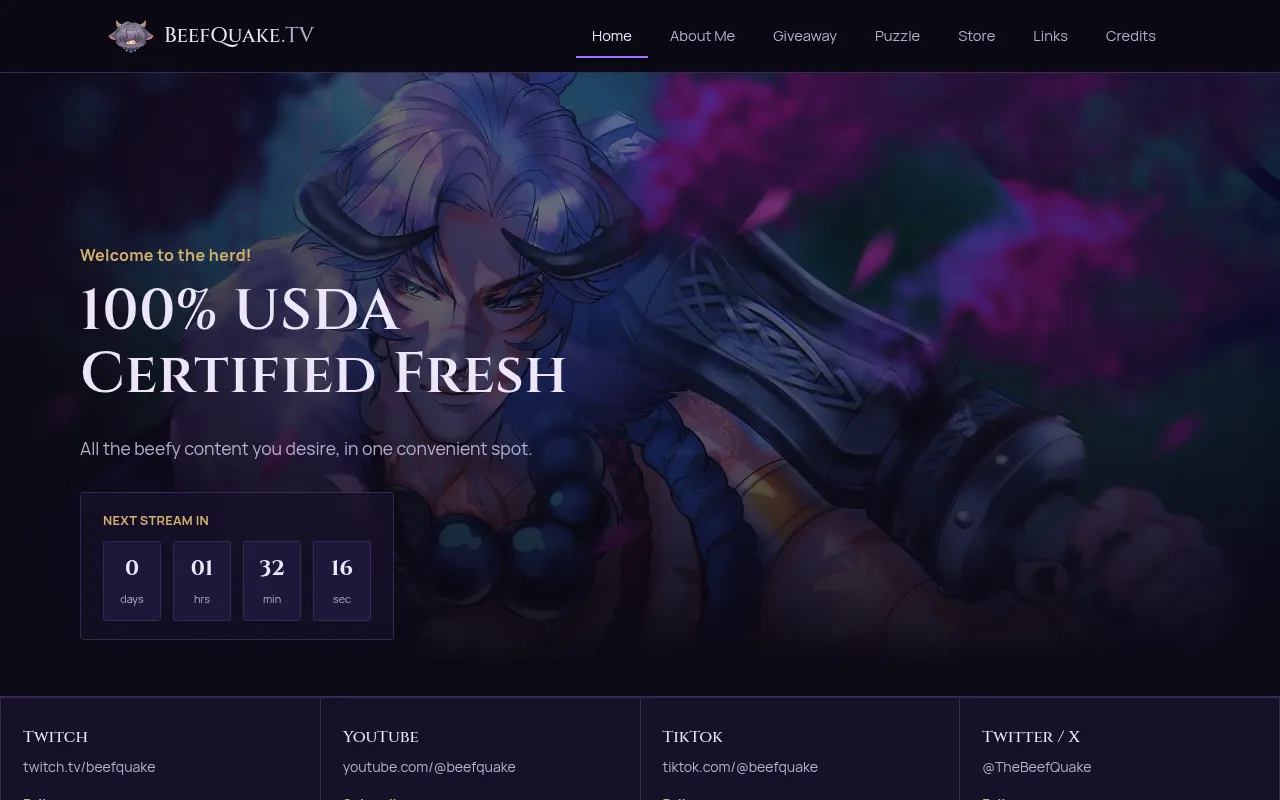 Screenshot of beefquake.tv