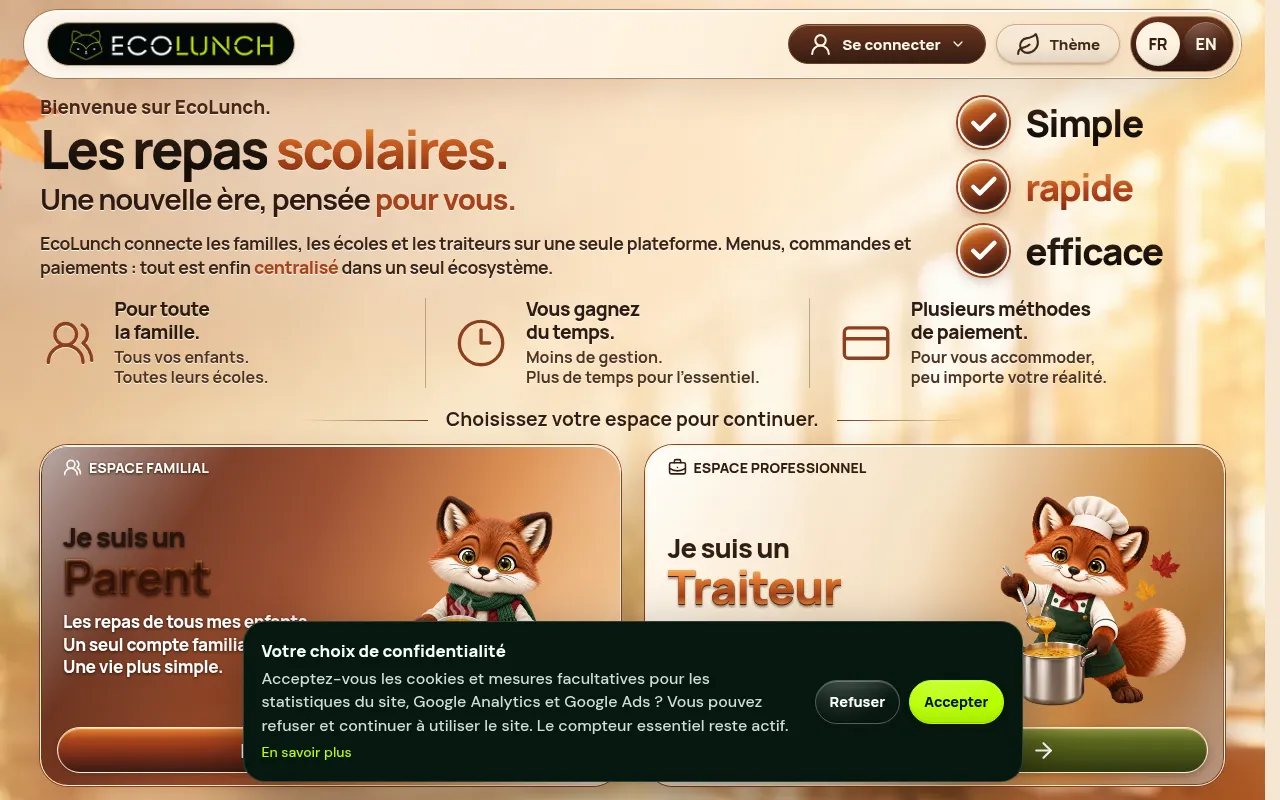 Screenshot of ecolunch.ca