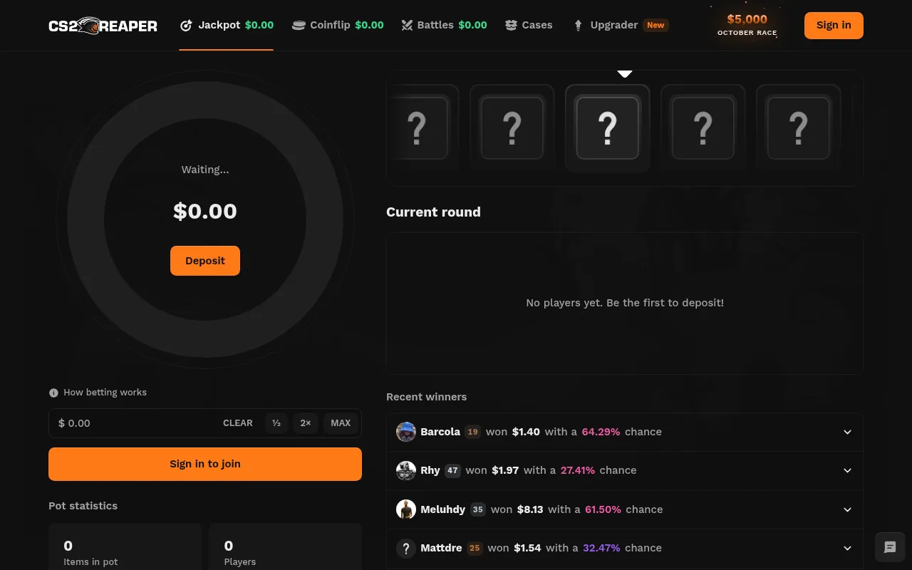 Screenshot of cs2reaper.com