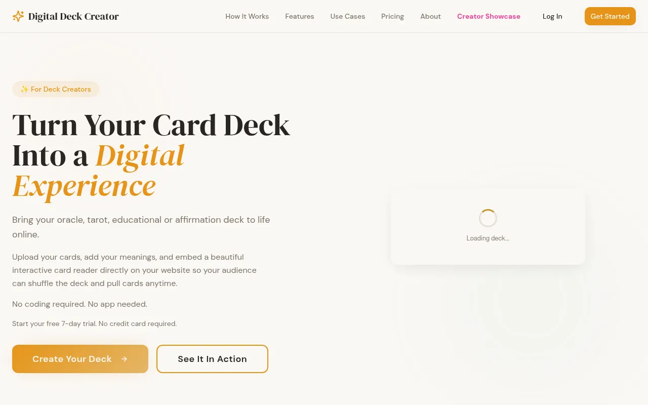 Screenshot of digitaldeckcreator.com