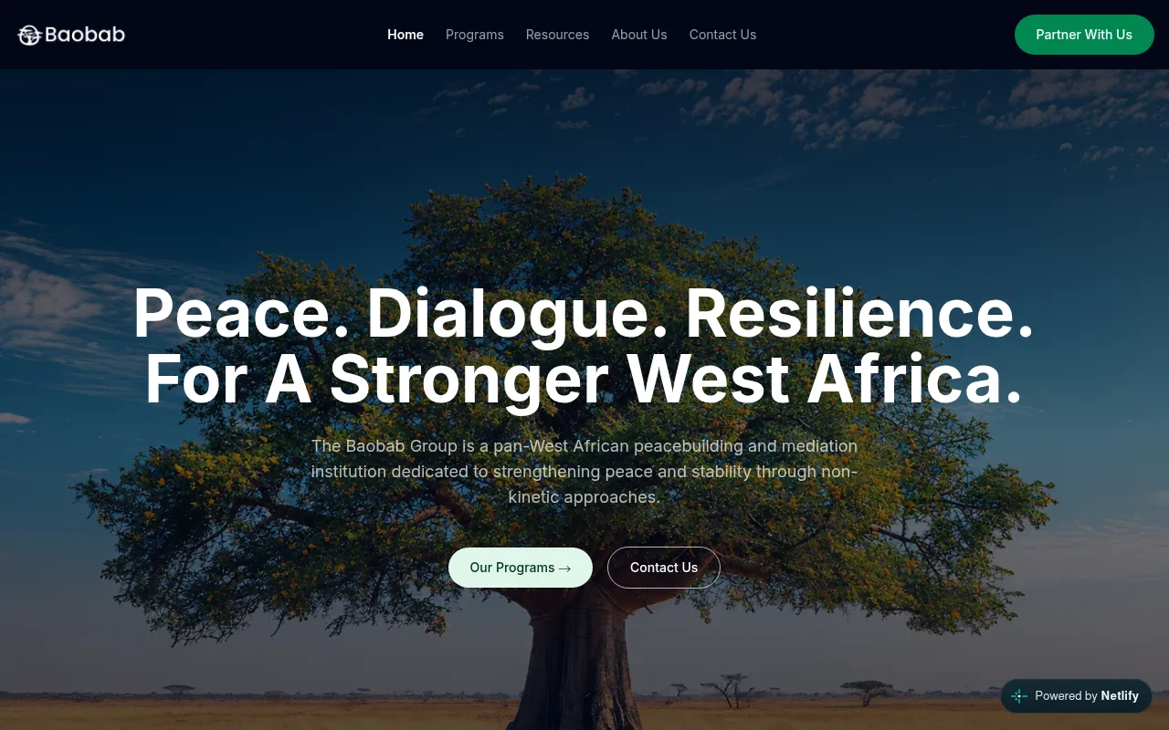 Screenshot of baobab-website.netlify.app