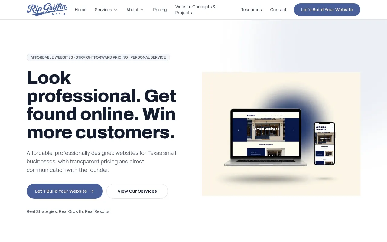 Screenshot of ripgriffinmedia.com