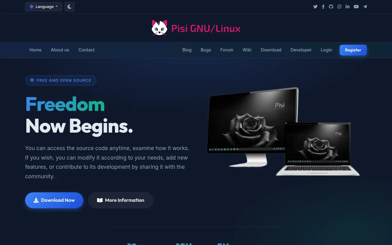 Screenshot of pisilinux.org