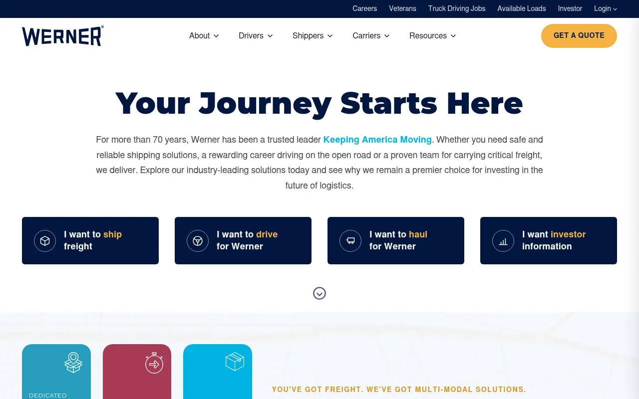 Screenshot of werner.com