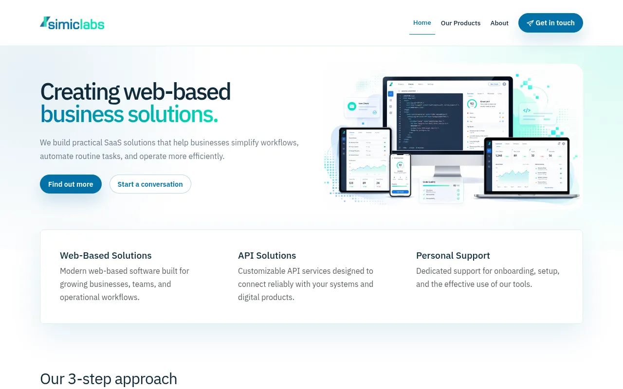 Screenshot of simiclabs.io