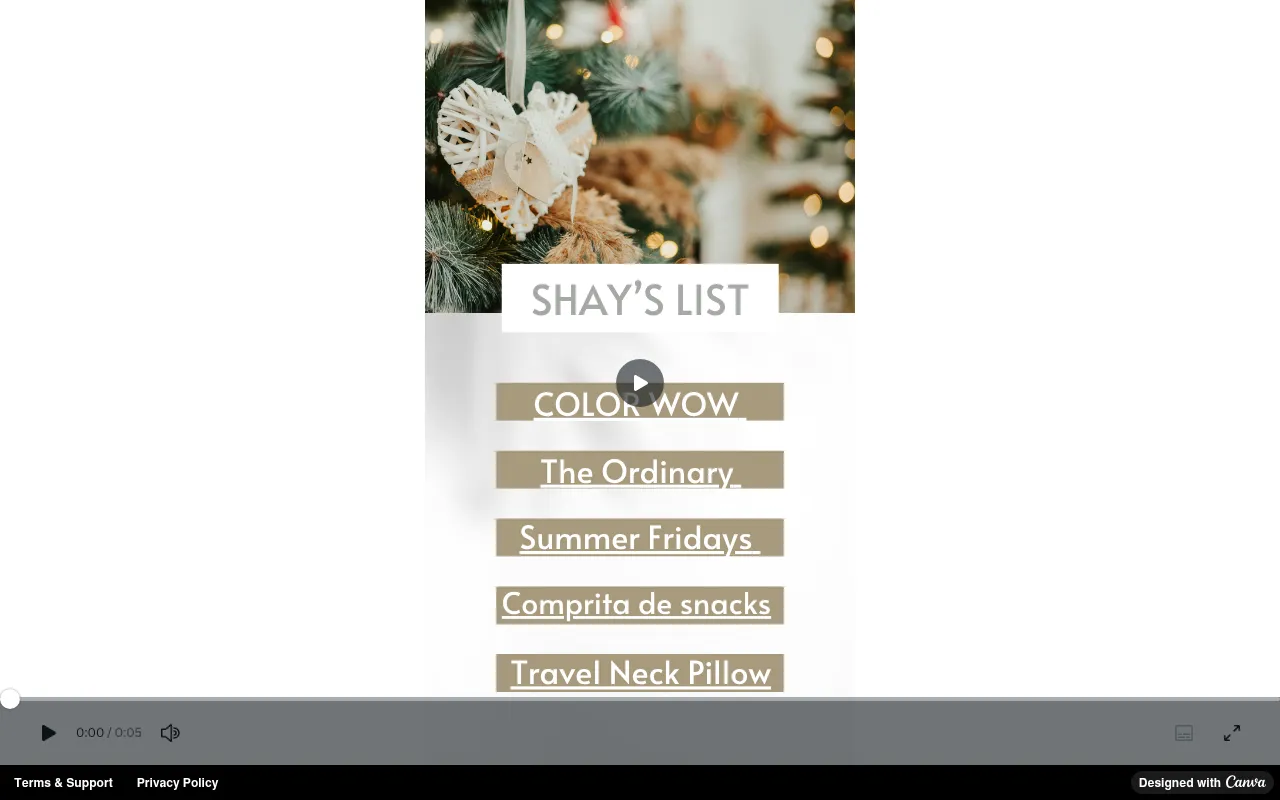 Screenshot of shayslist.my.canva.site