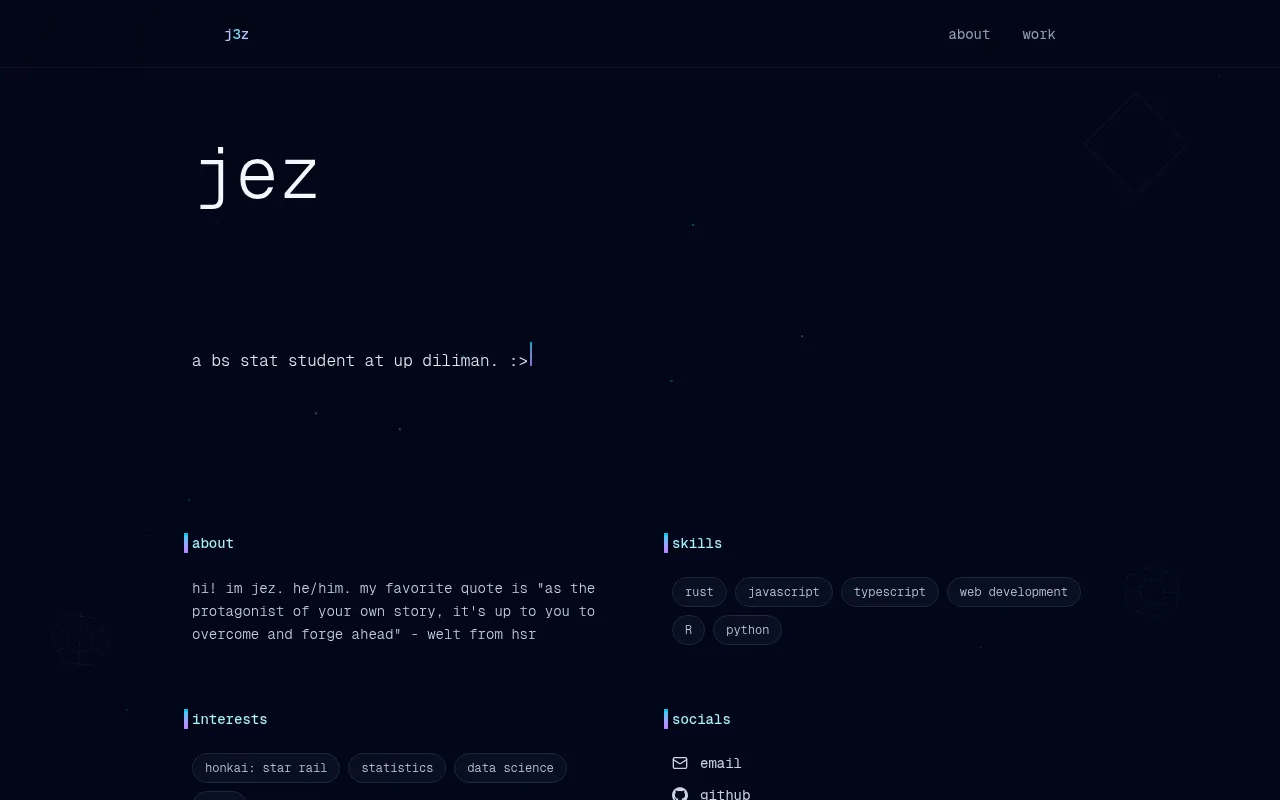 Screenshot of j3z.dev