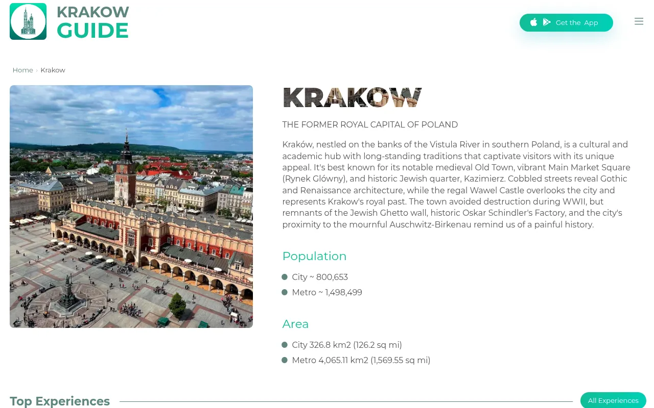 Screenshot of krakowguide.pro
