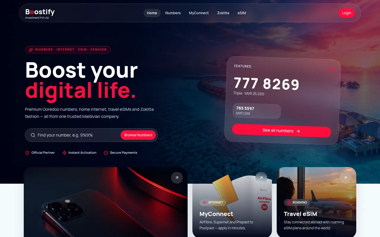 Screenshot of boostify.mv