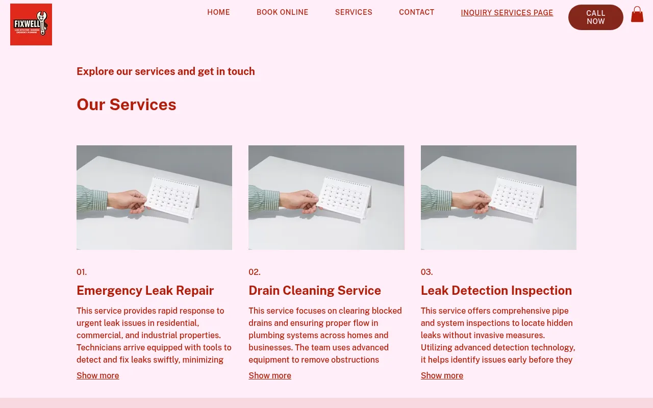 Screenshot of fixwellemegencyplumbing.com
