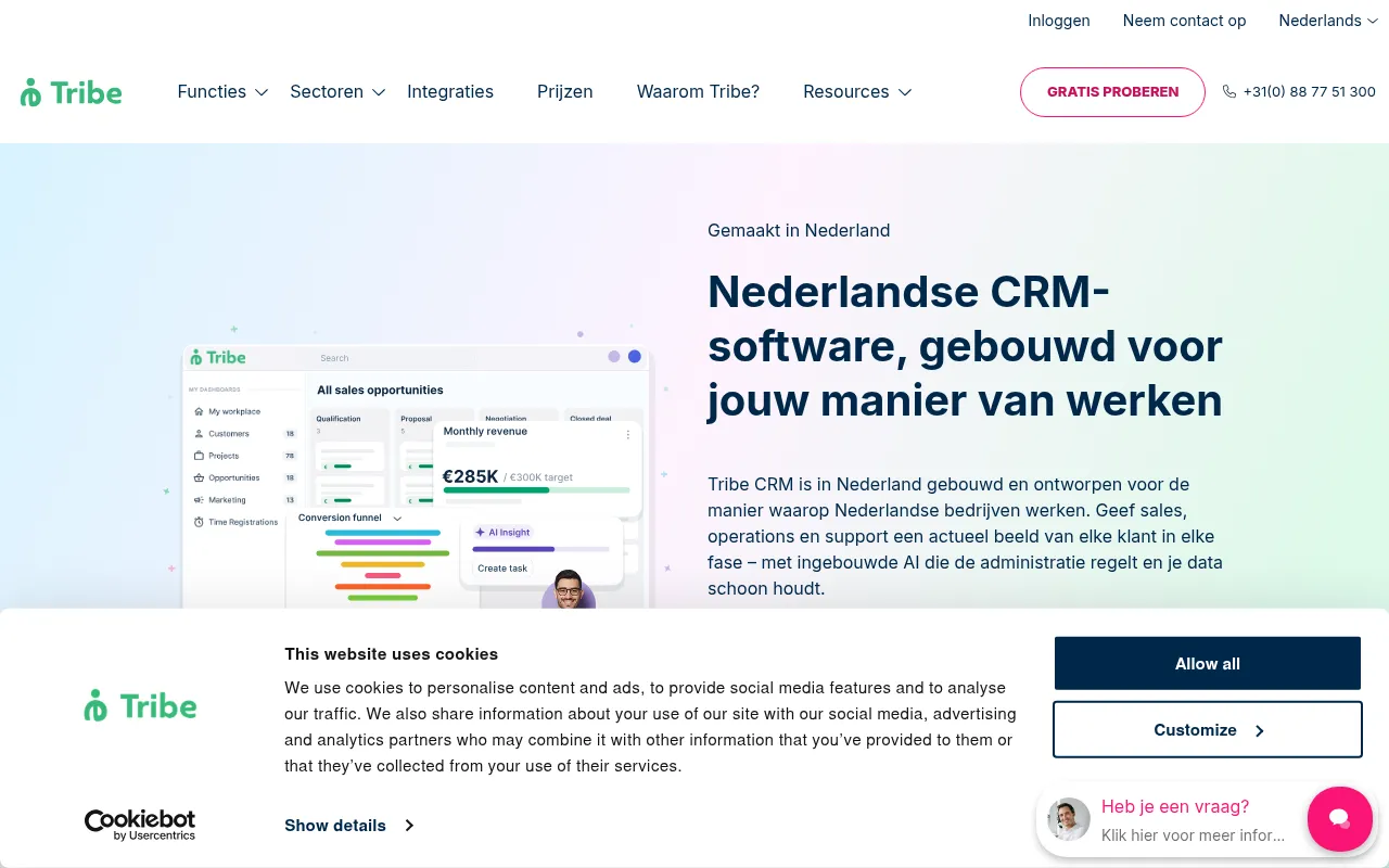 Screenshot of tribecrm.eu