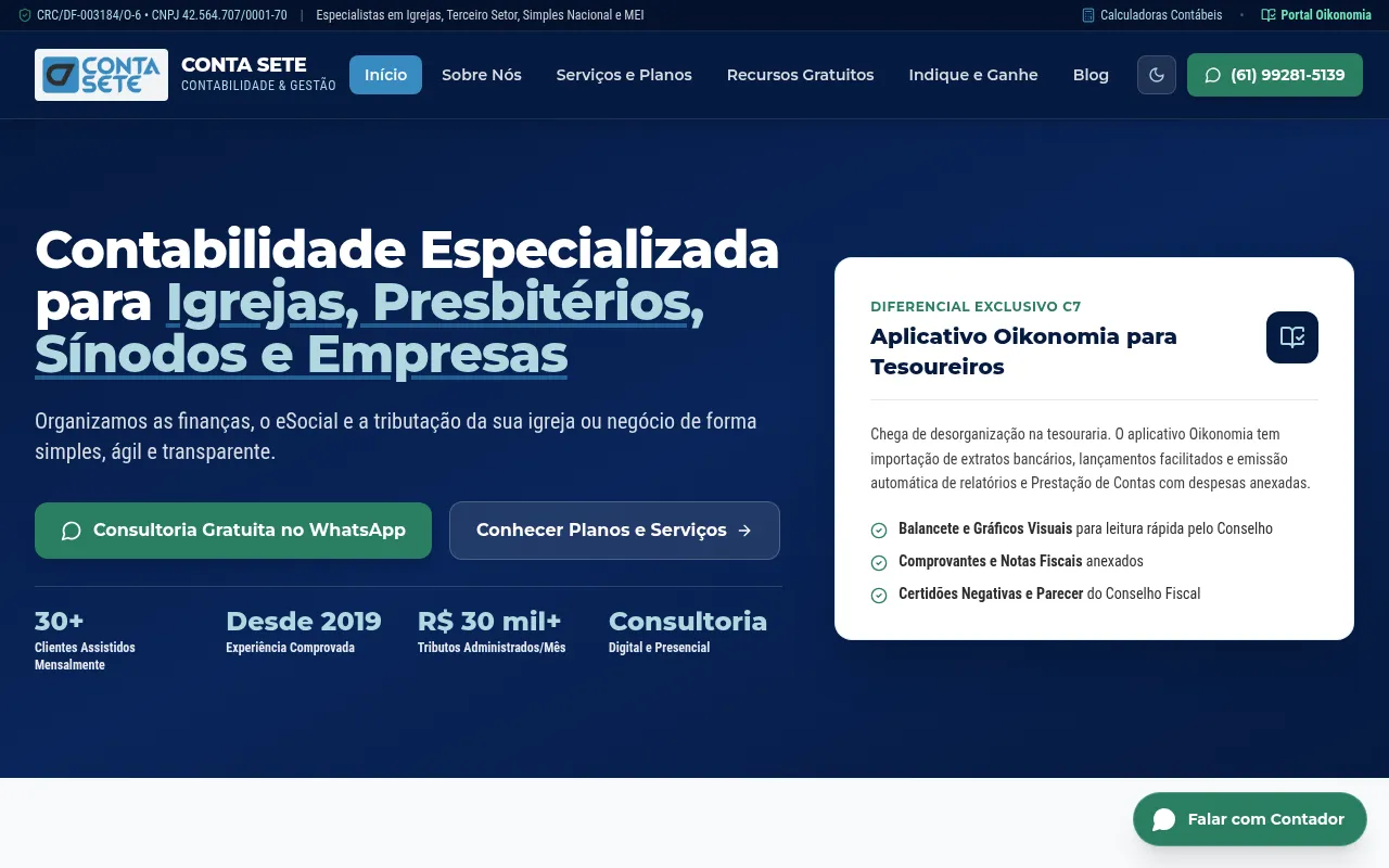 Screenshot of contasete.com