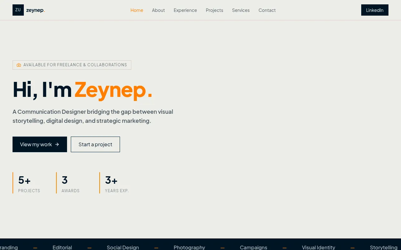 Screenshot of zeynepuyan.com
