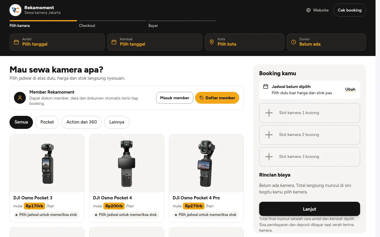Screenshot of booking.rekamoment.com