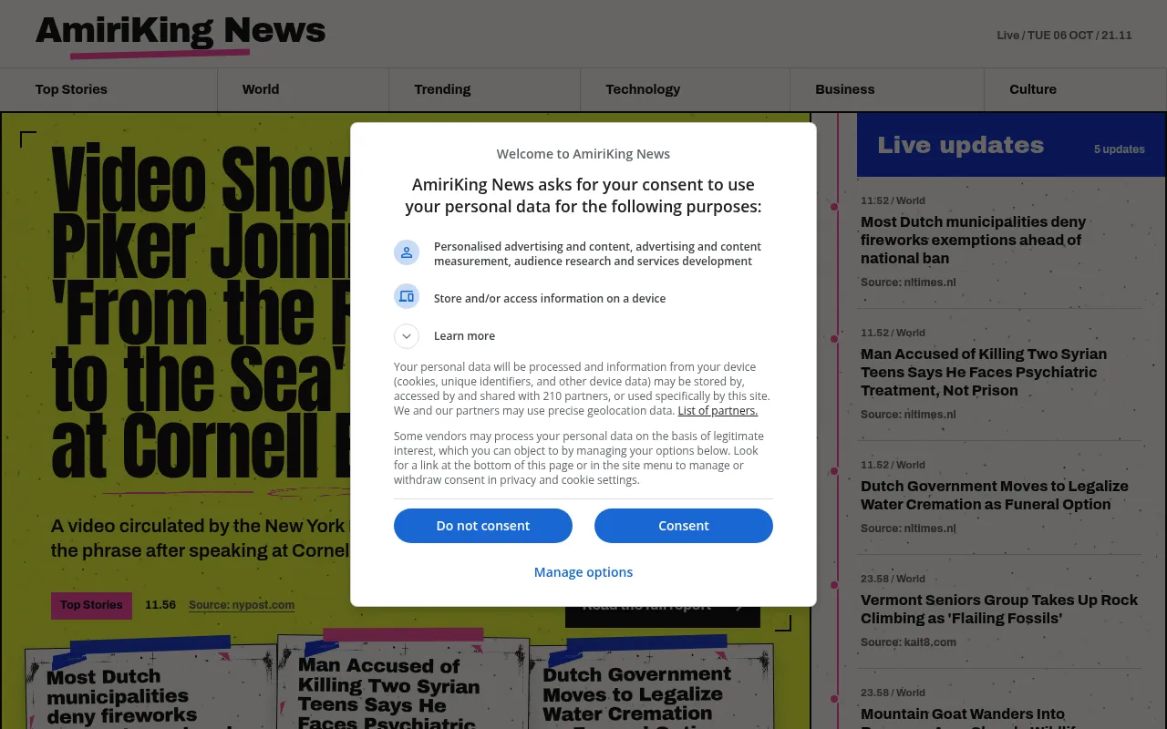Screenshot of amiriking.org