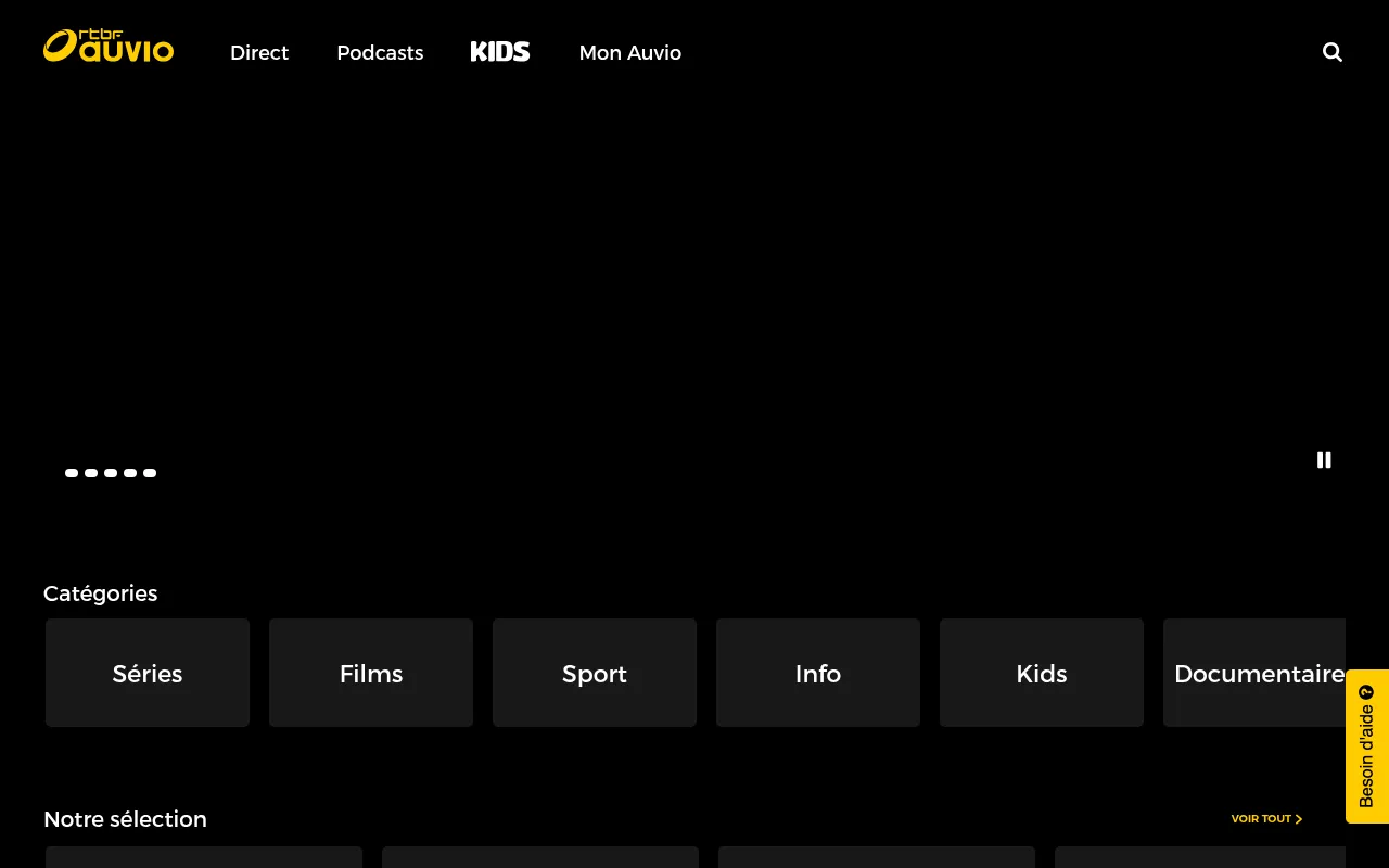 Screenshot of auvio.rtbf.be