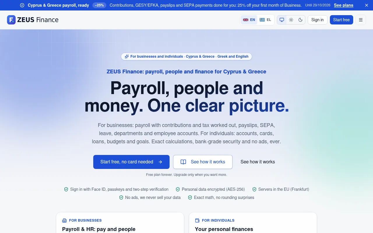 Screenshot of zeusfinance.com.cy