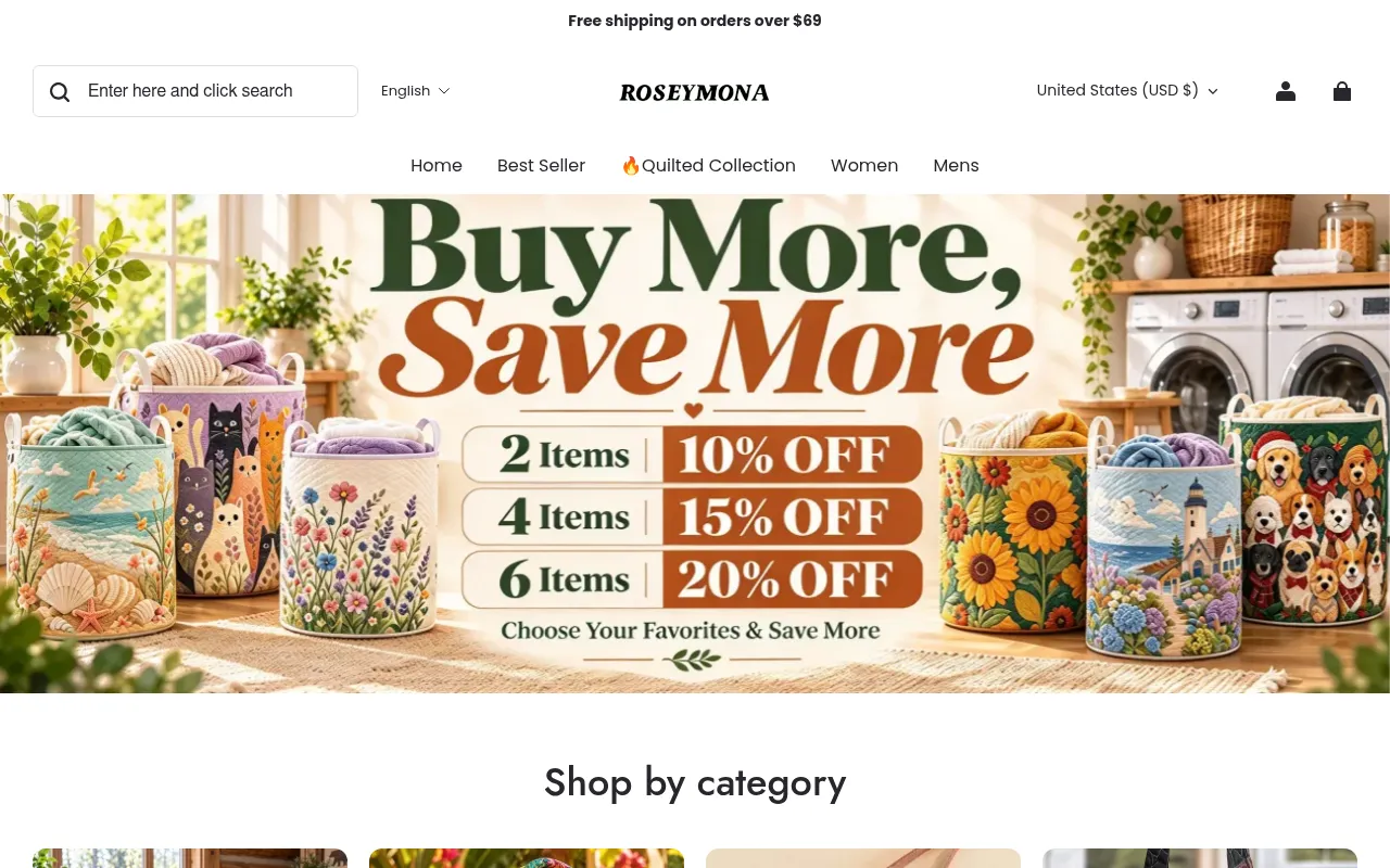 Screenshot of roseymona.com
