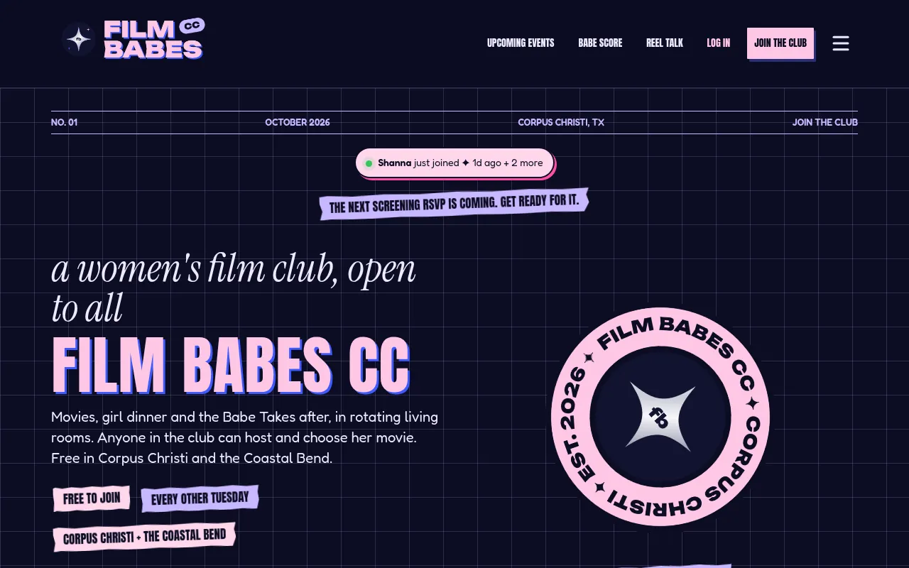 Screenshot of filmbabescc.com