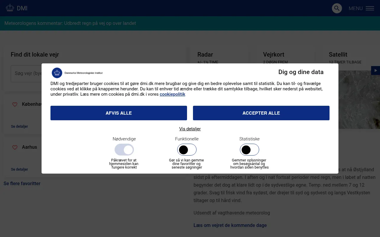 Screenshot of dmi.dk