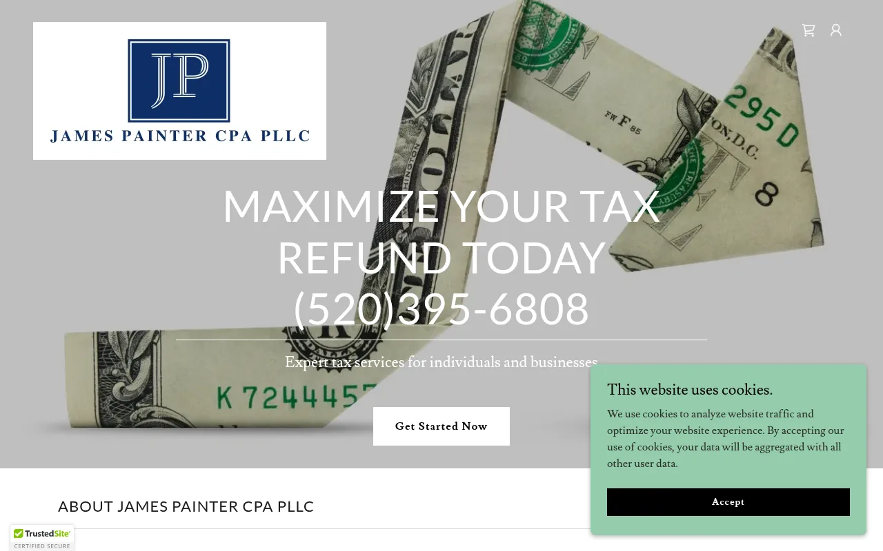 Screenshot of jamespaintercpa.com