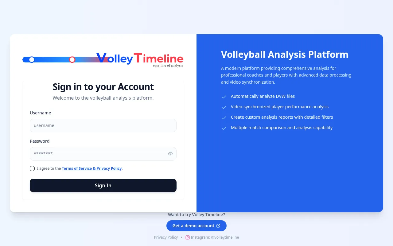 Screenshot of volleytimeline.com
