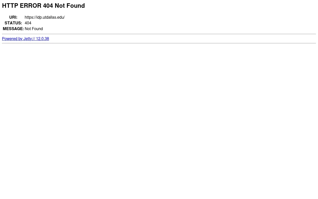 Screenshot of idp.utdallas.edu