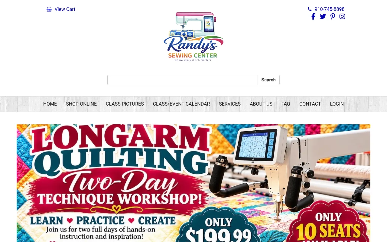 Screenshot of randyssewingcenter.com