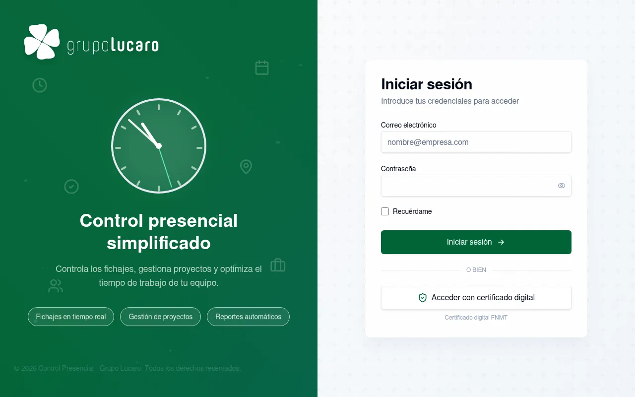 Screenshot of mi.grupolucaro.es