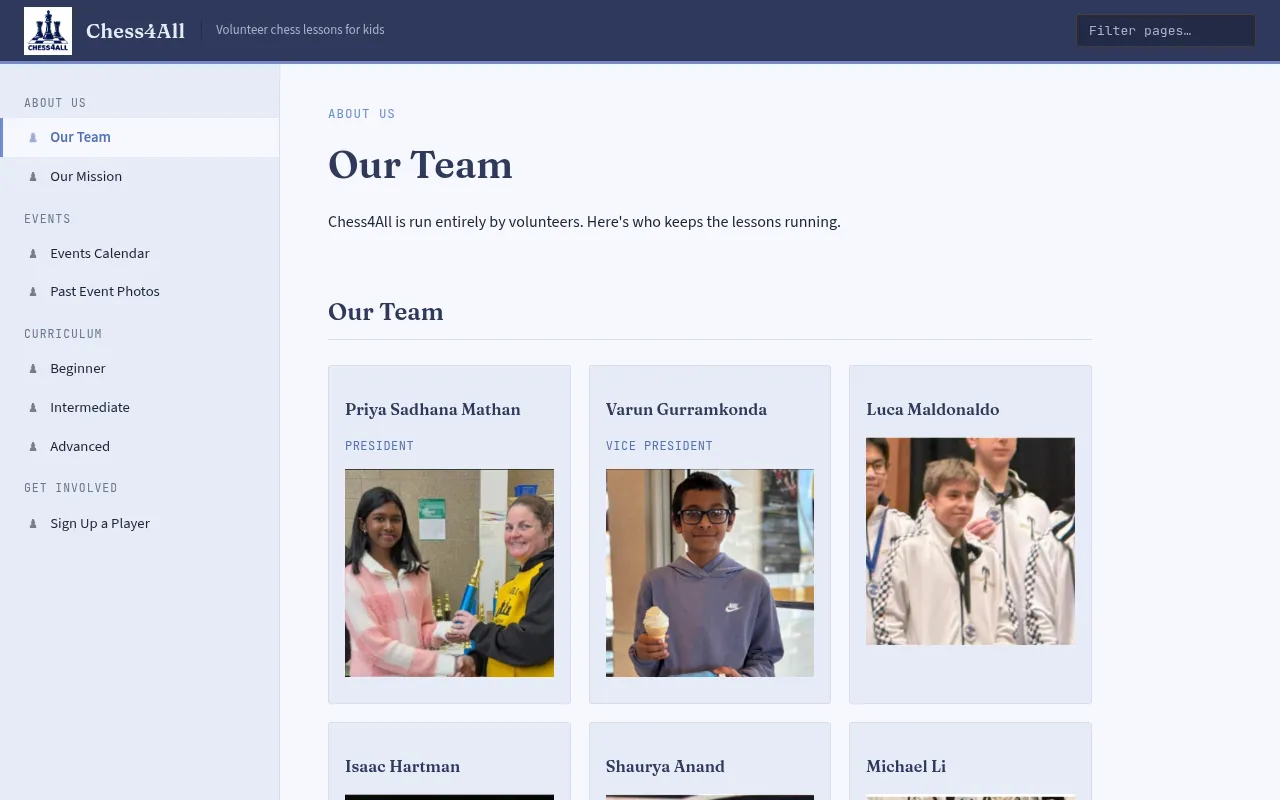 Screenshot of chess4all.hackabot4stem.com