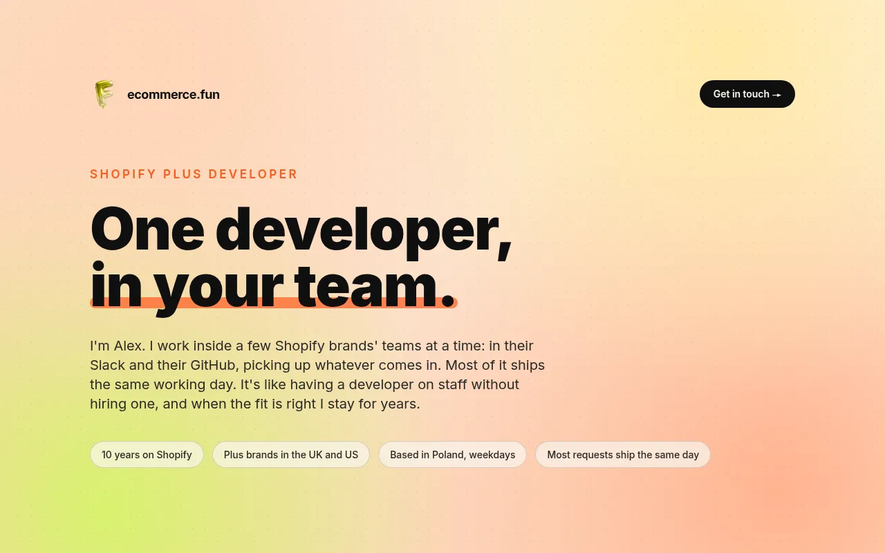 Screenshot of ecommerce.fun