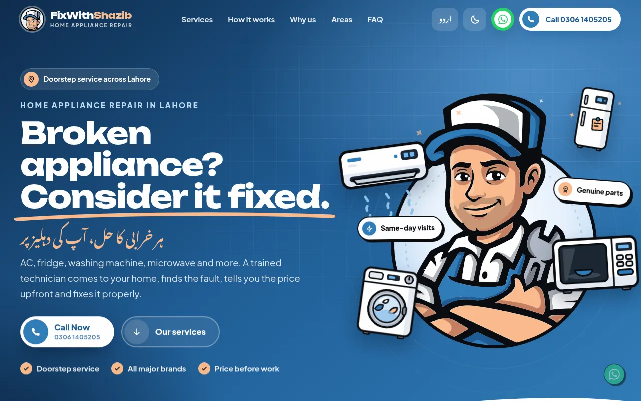 Screenshot of fixwithshazib.com
