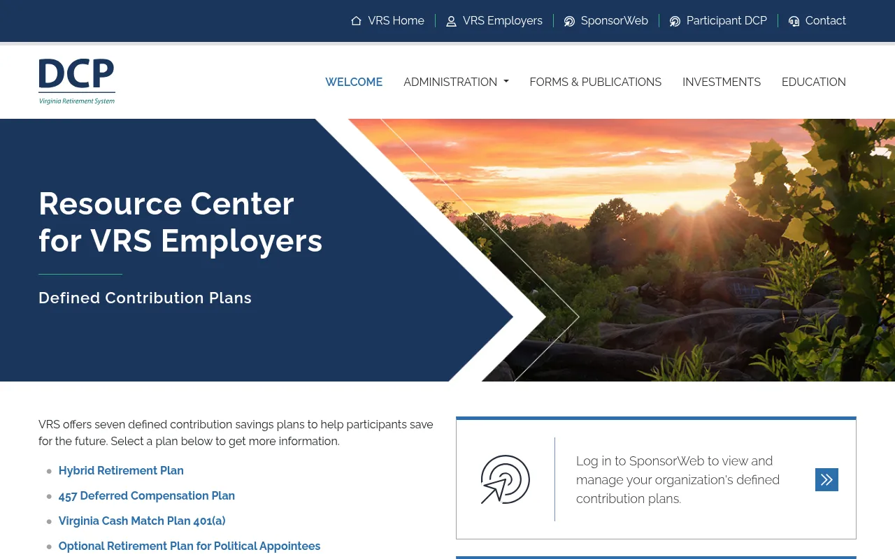 Screenshot of dcpemployers.varetire.org