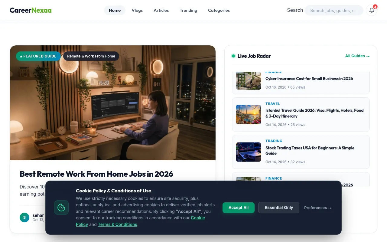Screenshot of careernexaa.com