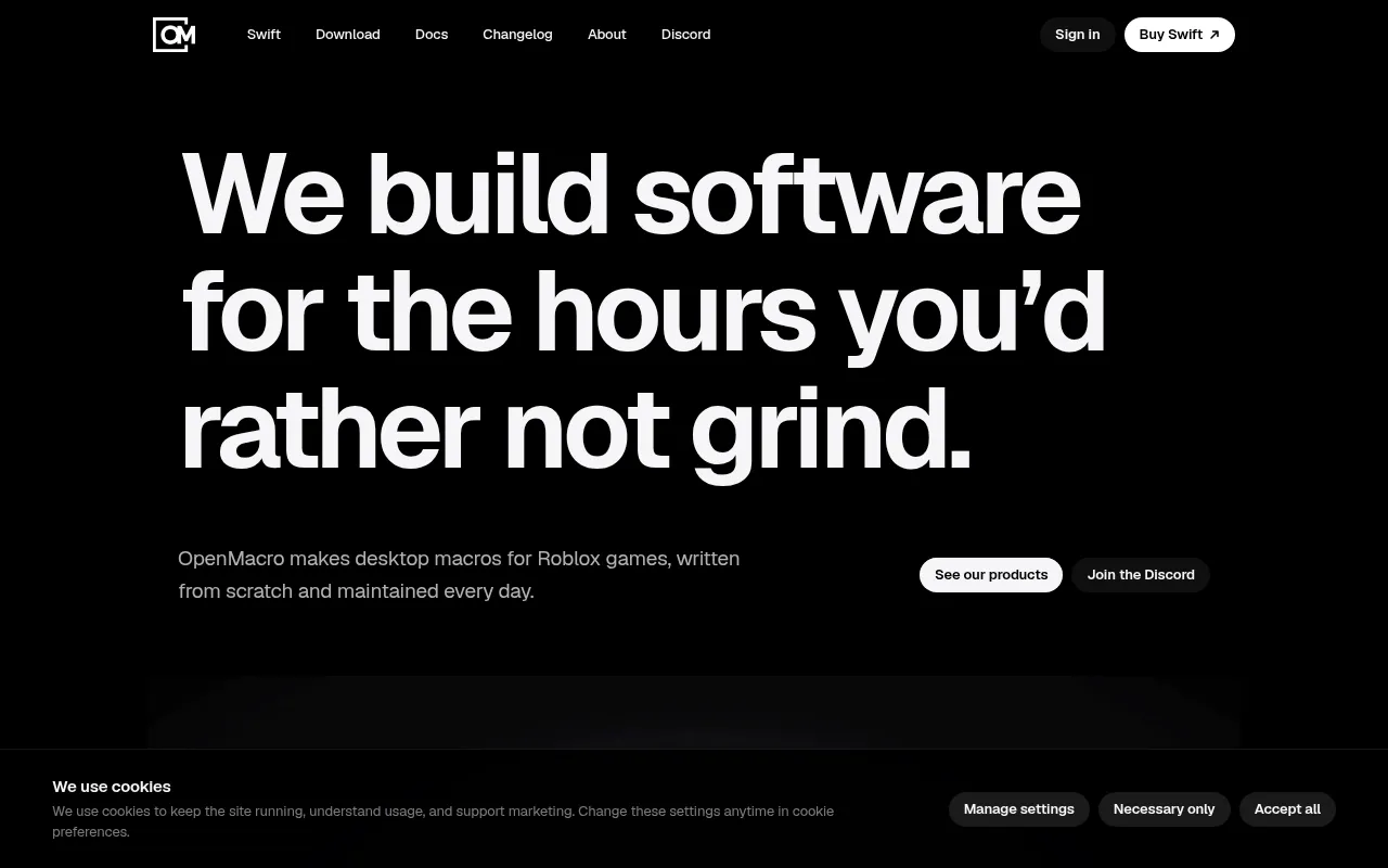 Screenshot of openmacro.net