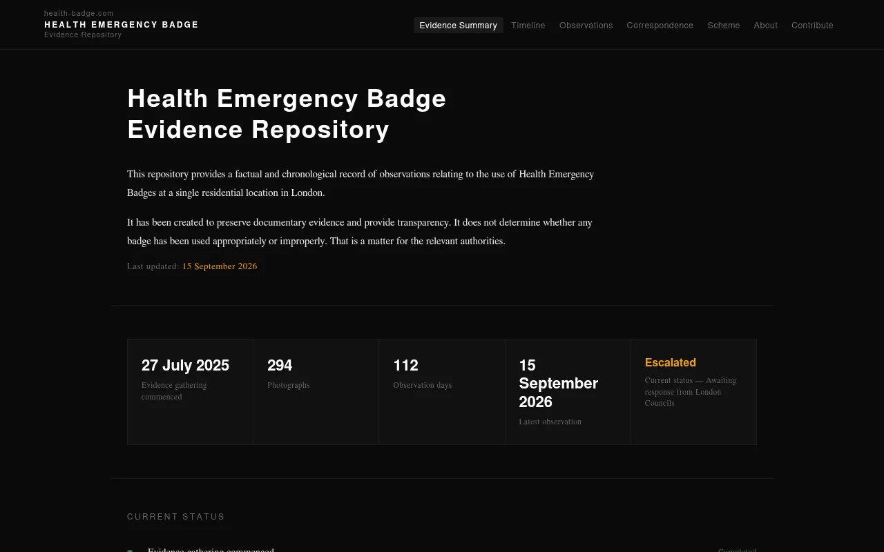 Screenshot of health-badge.com
