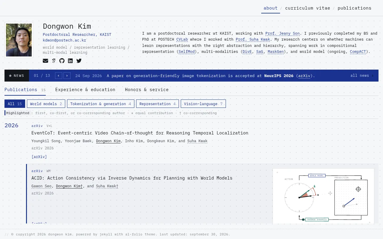 Screenshot of kdwonn.github.io