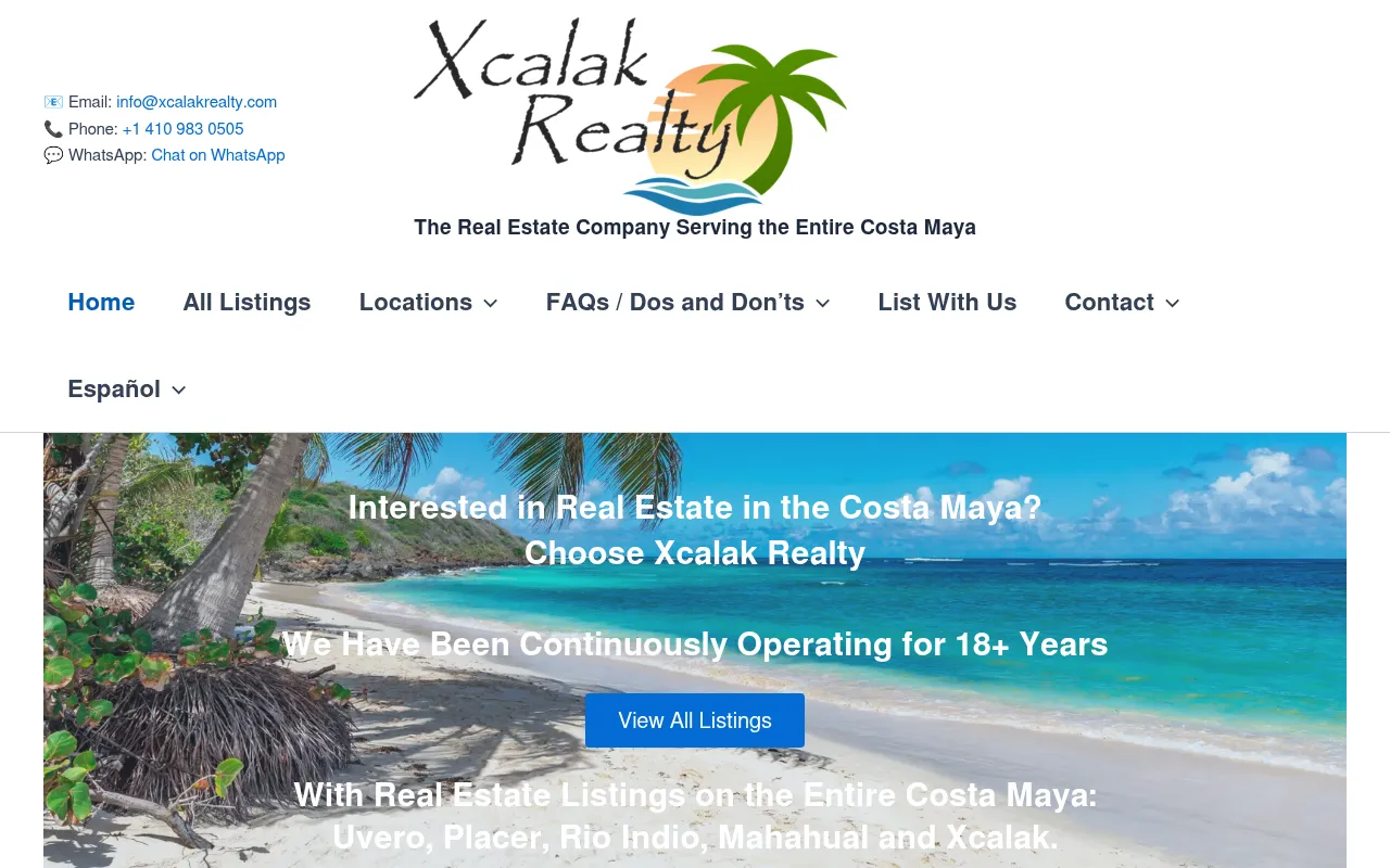Screenshot of xcalakrealty.com