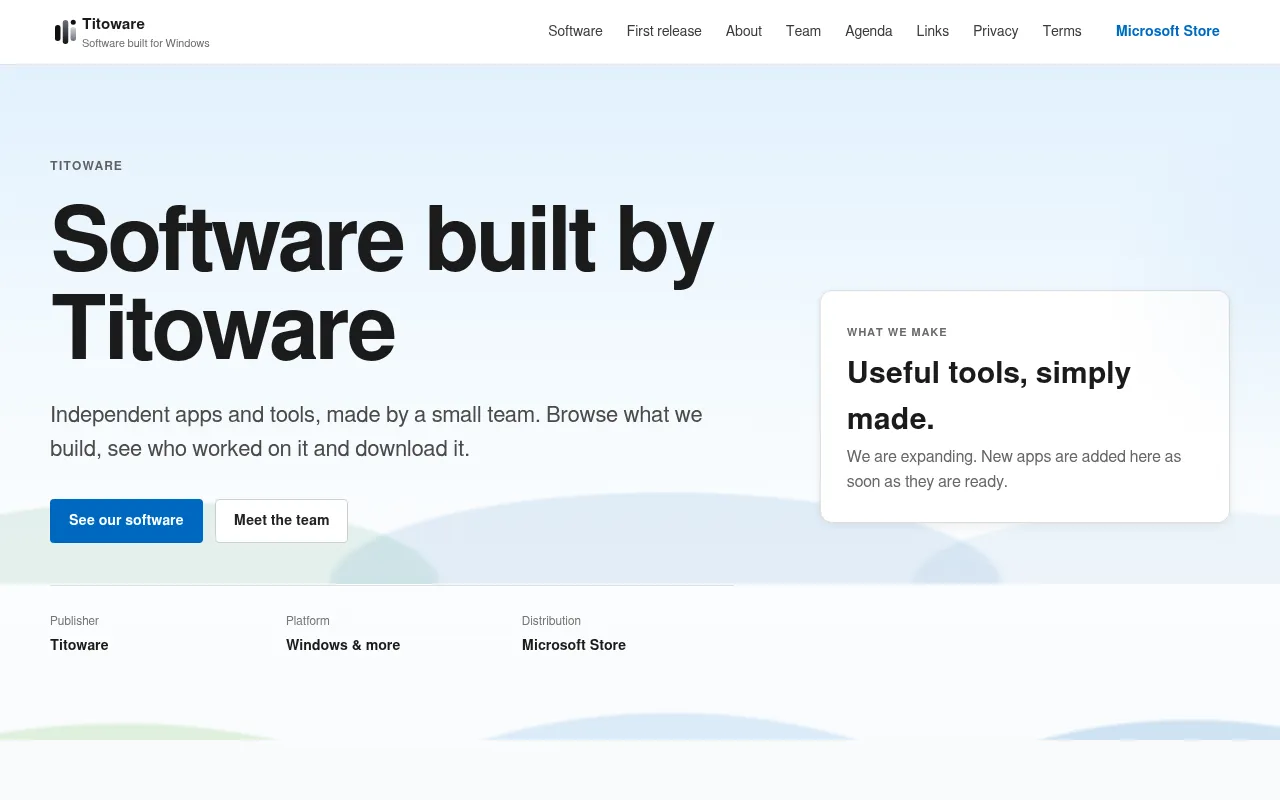 Screenshot of titoware.com