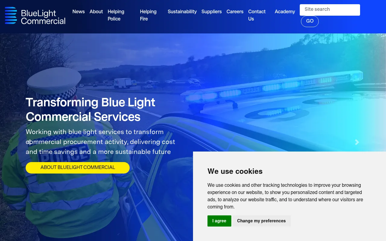 Screenshot of bluelightcommercial.police.uk