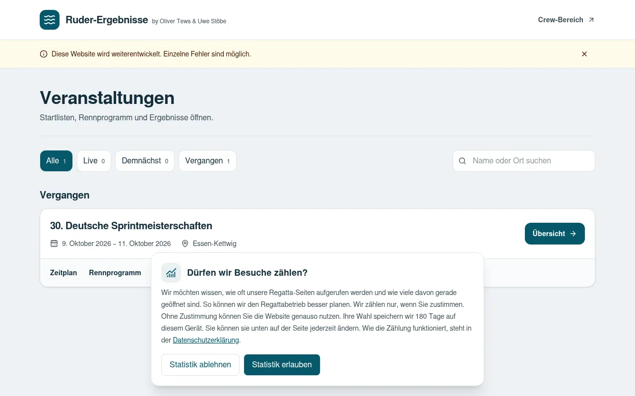 Screenshot of results.stoebehh.de