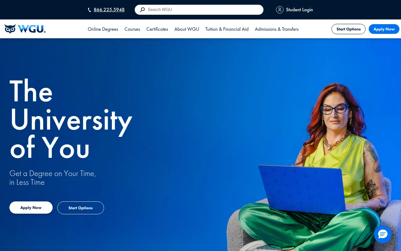 Screenshot of wgu.edu