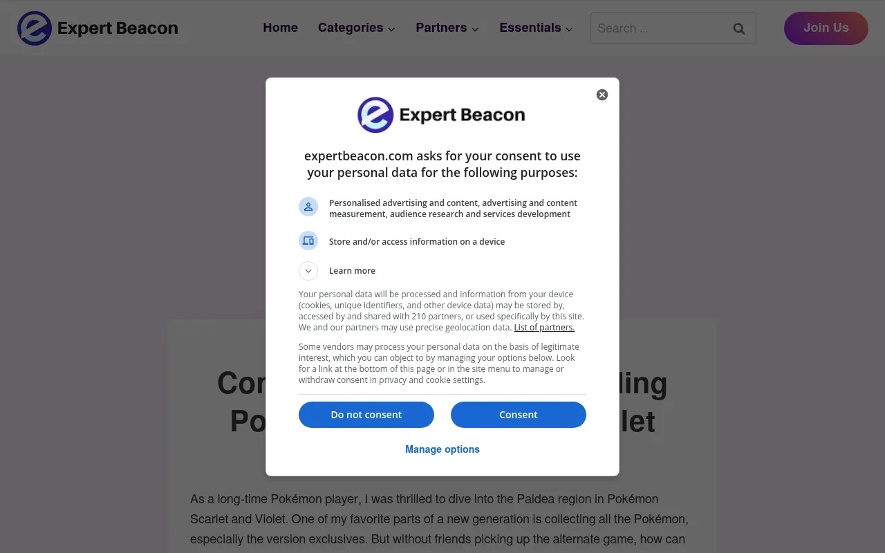 Screenshot of expertbeacon.com