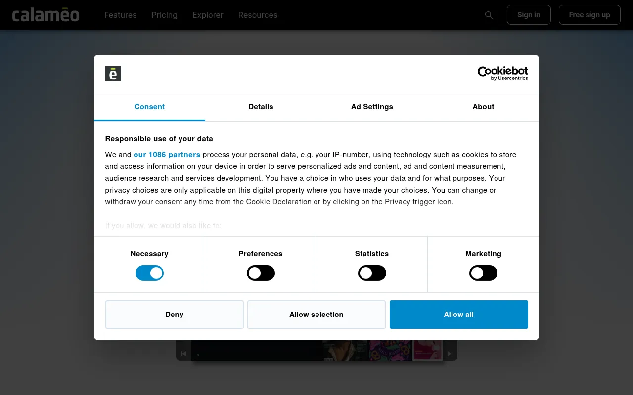 Screenshot of calameo.com