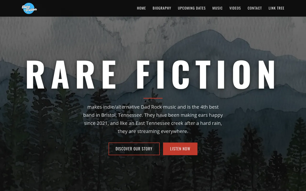 Screenshot of rarefictionmusic.com