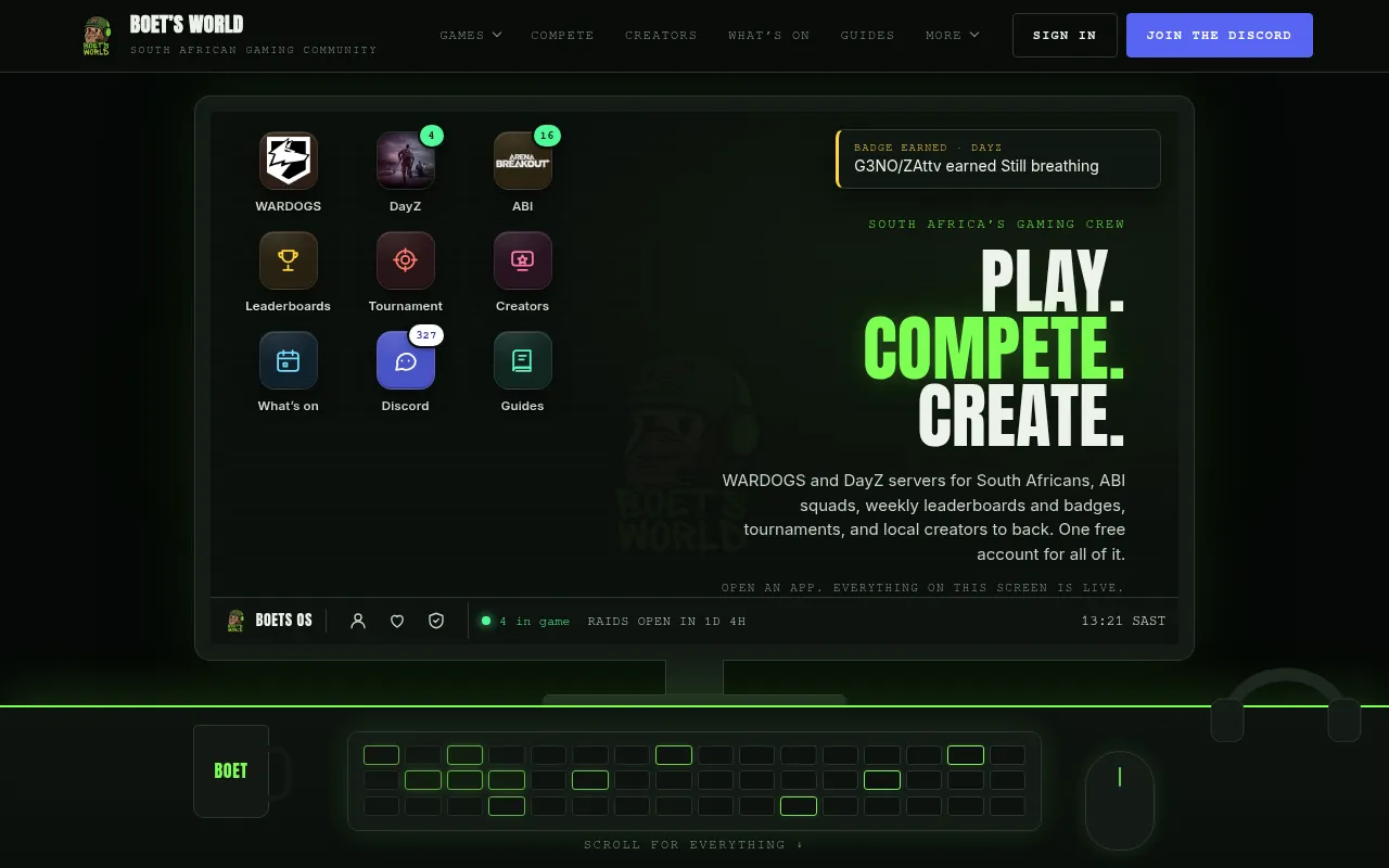 Screenshot of boets.world