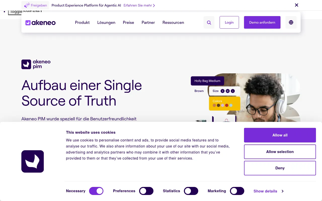 Screenshot of akeneo.com