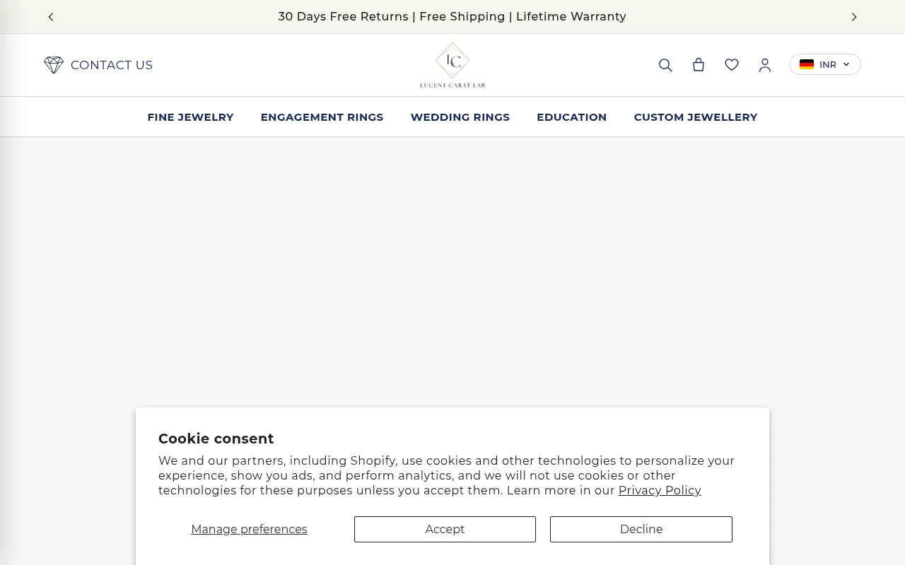 Screenshot of lucent-carat.myshopify.com