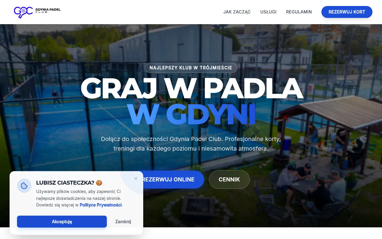 Screenshot of gdyniapadelclub.pl